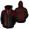 Guam All Over Zip-Up Hoodie - Micronesia Curve Red Style - Bn09