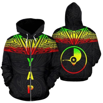 Yap All Over Zip-Up Hoodie - Reggae Neck Style - Bn04