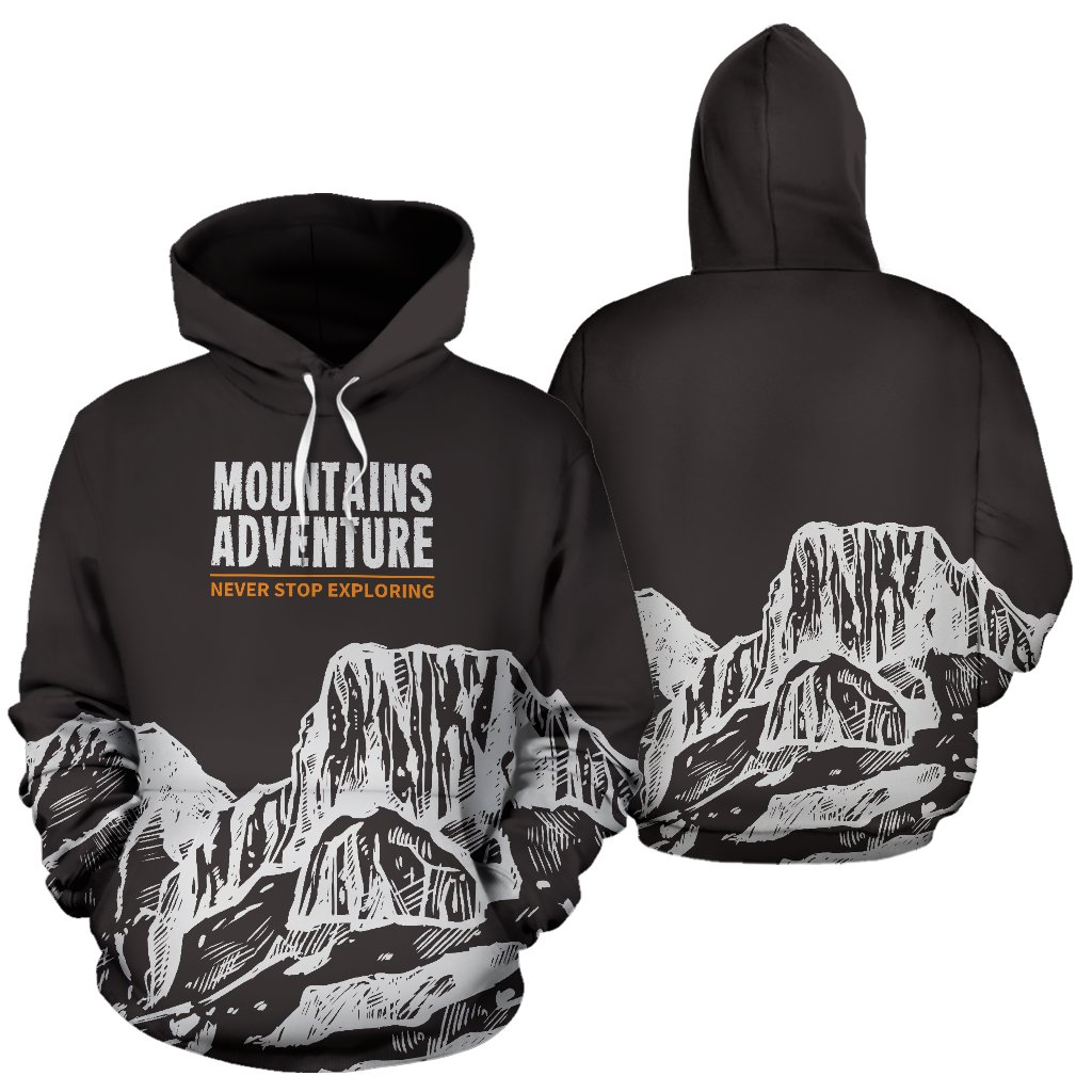 Mountains Adventure All Over Print Hoodie – BN14 – Art Hoodie
