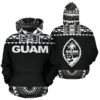 Hoodie Guam - Polynesian Black And White - Bn09