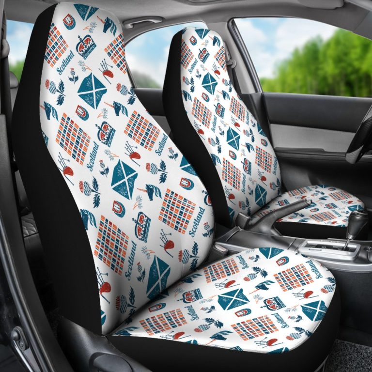 Scotland Car Seat Cover - Scottish Symbols A7