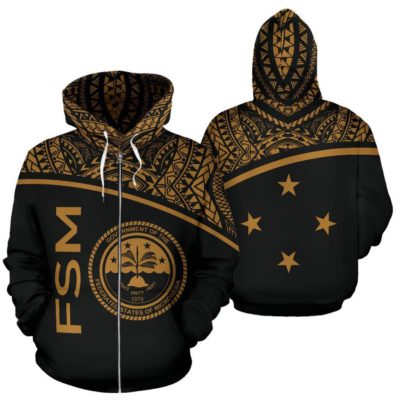 Federated States Of Micronesia All Over Zip-Up Hoodie - Micronesia - Bn09