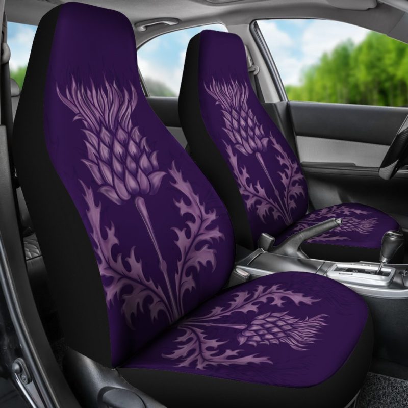 Scotland Car Seat Cover - Purple Thistle A9