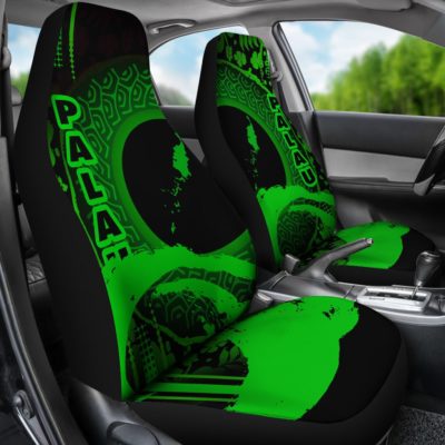 Palau Car Seat Covers - Hibiscus and Wave Green K7