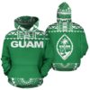 Hoodie Guam - Polynesian Green And White - Bn09