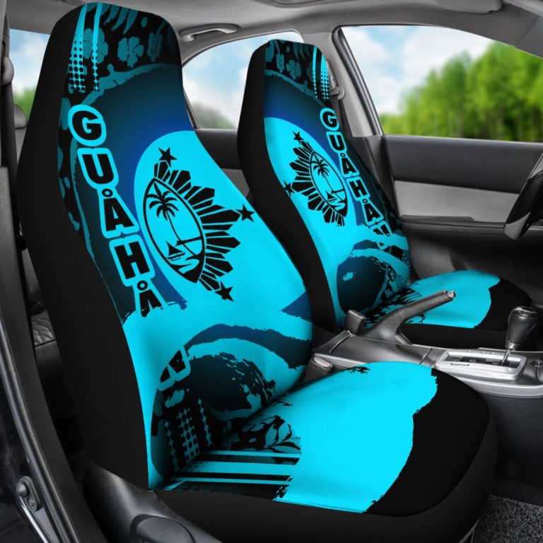 Guam Car Seat Covers - Hibiscus and Wave Navy K7