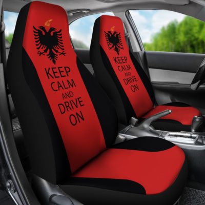Albania car seat covers - Albania keep calm and drive on NN6