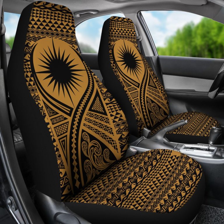 Marshall Islands Car Seat Cover Lift Up Gold - BN09