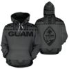 Hoodie Guam - Polynesian Grey And Black - Bn09