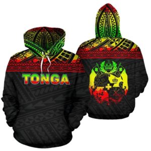 Hoodie Tonga Polynesian - Reggae Horizontal Style - Bn0912