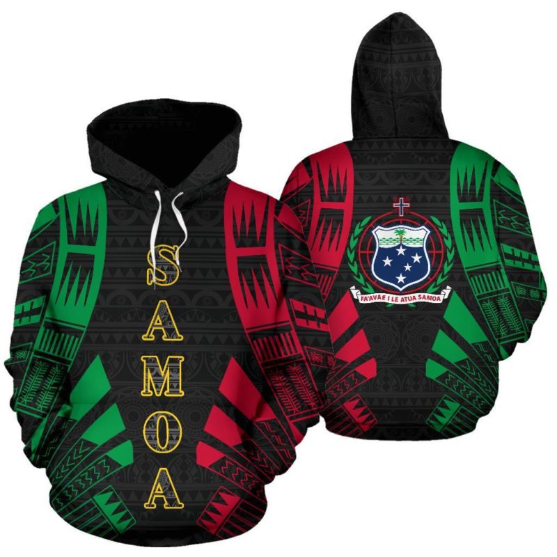 Samoa All Over Hoodie - Color Tattoo Style - Bn01