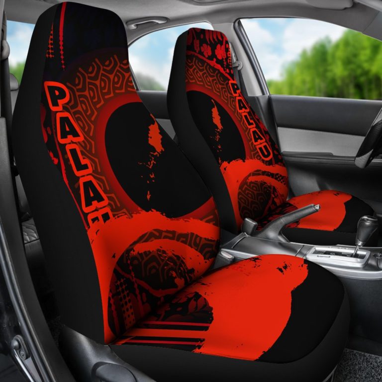 Palau Car Seat Covers - Hibiscus and Wave Red K7