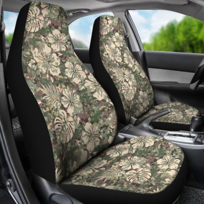 Hawaii Camo Hibiscus Palm Leaf Car Seat Covers J9