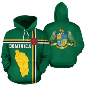 Dominica Hoodie Map Flag K4