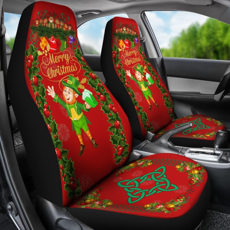 Merry Christmas St. Patrick Car Seat Covers TH5 ( Set Of 2 )