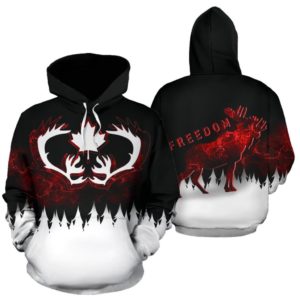 Canada Moose All Over Hoodie - Toward Freedom Style - Bn11