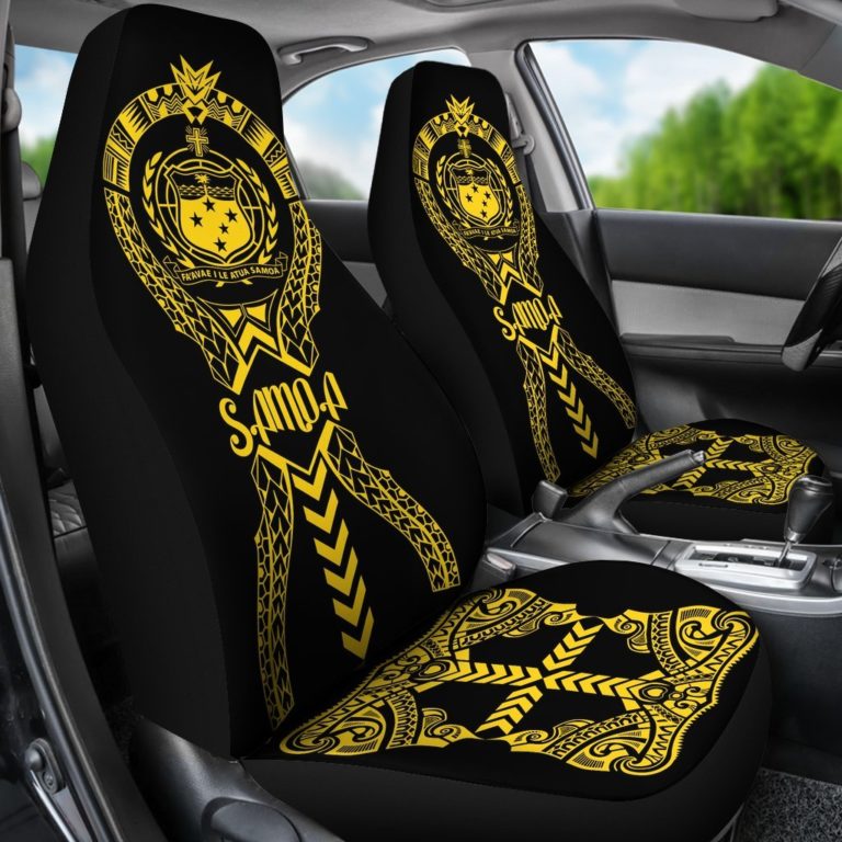 Samoa Car Seat Covers -  Polynesian Tribal Yellow - BN04
