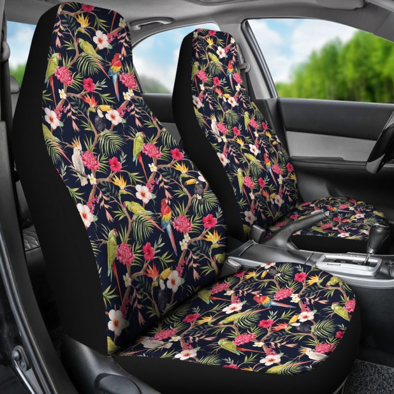 Hawaii Tropical Parrot Hibiscus Car Seat Covers J7