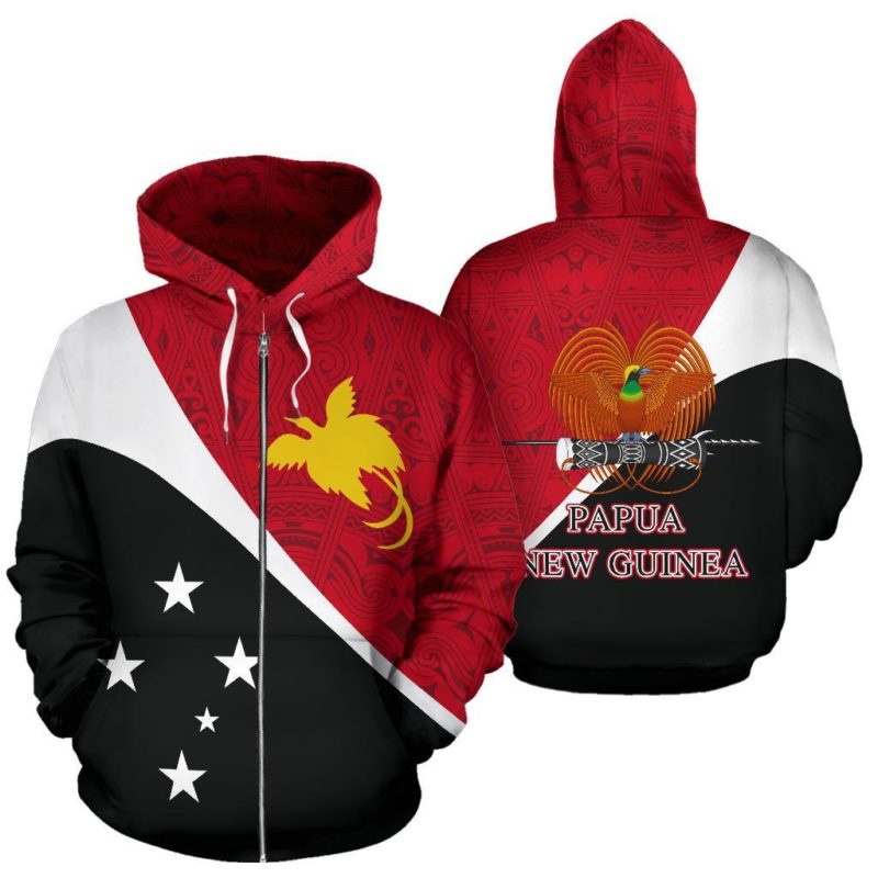 Papua New Guinea All Over Zip-Up Hoodie - Split Style - Bn01