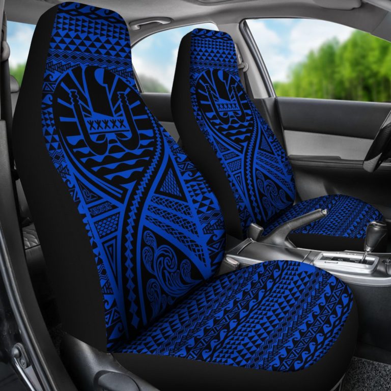 French Polynesia Car Seat Cover Lift Up Blue - BN09