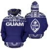 Hoodie Guam - Polynesian Purple And White - Bn09