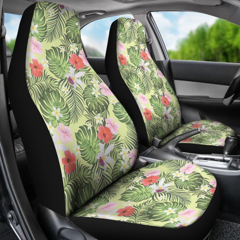 Hawaii Tropical Hibiscus Plumeria Car Seat Covers J7