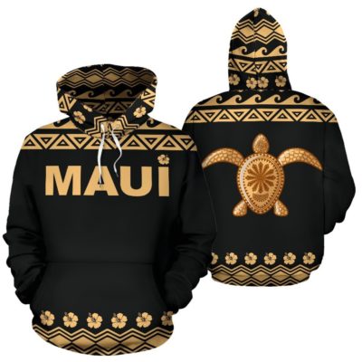 Hawaii Hoodie, Maui Turtle Tribal All Over Hoodie Hoodie Bn04