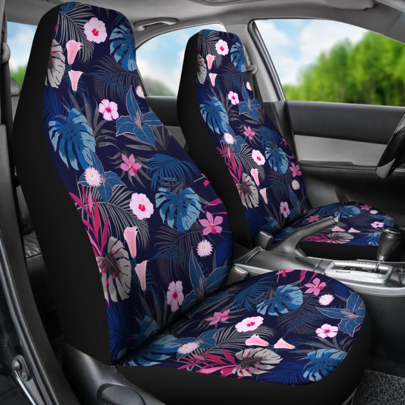 Hawaii Tropical Plumeria Palm Leaf Car Seat Covers J7
