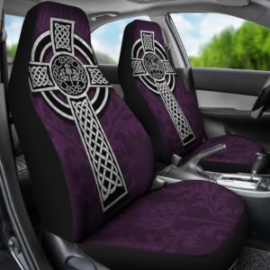 Scottish Thistle Celtic Cross Car Seat Covers K4
