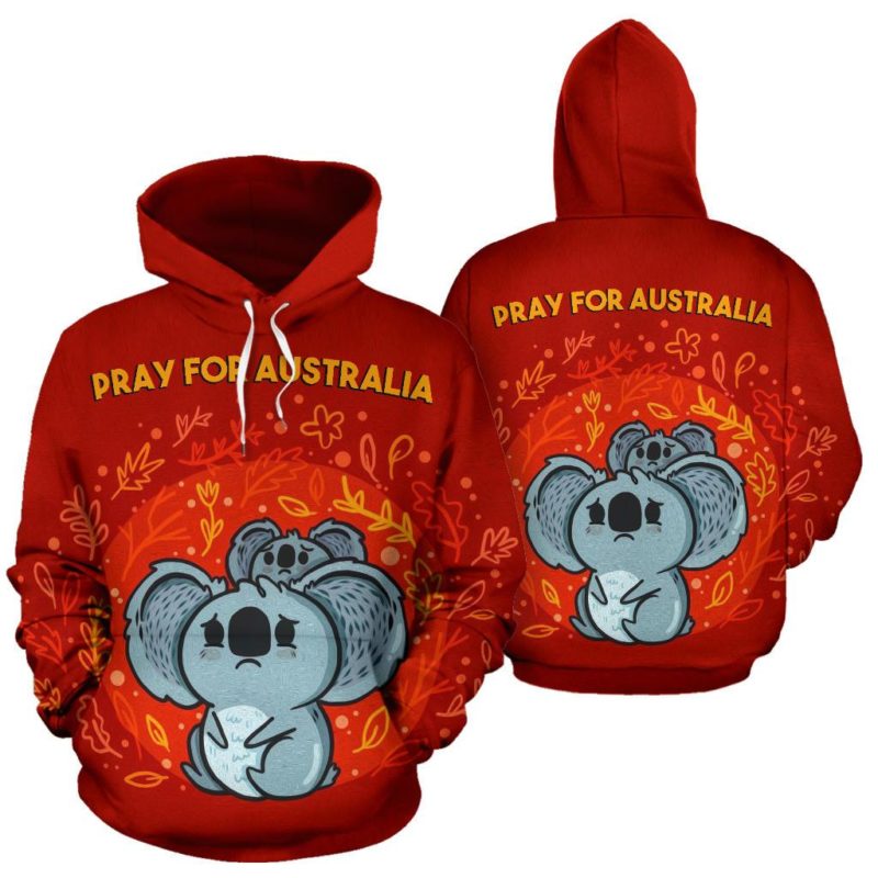 1stTheWorld Pray For Australia Hoodie Koala Red K4