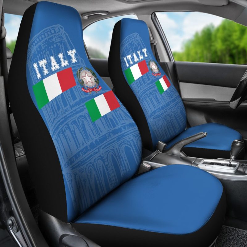 Italy Car Seat Covers - Aslant Blue Version - BN04