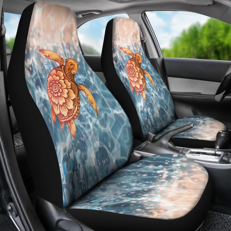 Turtle Hawaiian Car Seat Covers - Set of 2 - Universal Fit - 05 H9