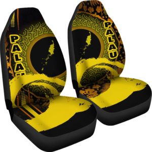 Palau Car Seat Covers - Hibiscus and Wave Yellow K7
