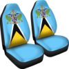 Saint Lucia Flag and Coat Of Arms Car Seat Covers K5