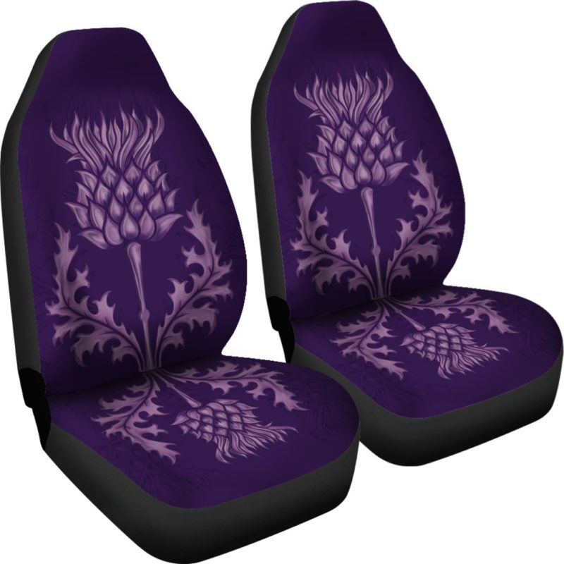 Scotland Car Seat Cover - Purple Thistle A9
