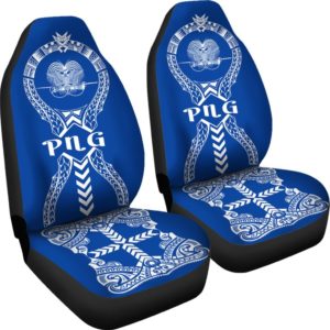 Papua New Guinea Car Seat Covers - Polynesian Tribal Blue - BN04