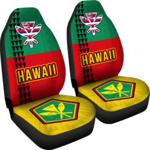 Hawaii Kanaka Flag Polynesian Car Seat Covers J9