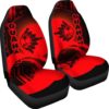 Guam Car Seat Covers - Hibiscus and Wave Red K7