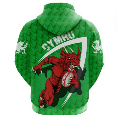 Wales Hoodie - Welsh Dragon Rugby Champion A7