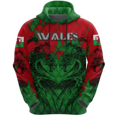 Wales Hoodie Dragon Tattoo Celtic K4