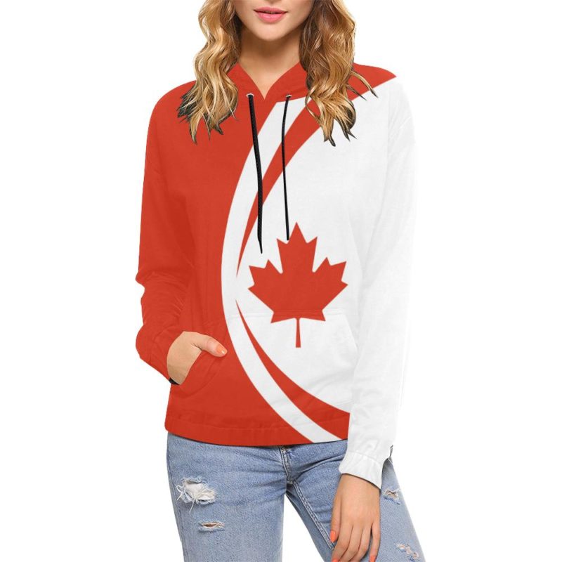 Canada Maple Leaf All Over Print Hoodie - Circle Style J9