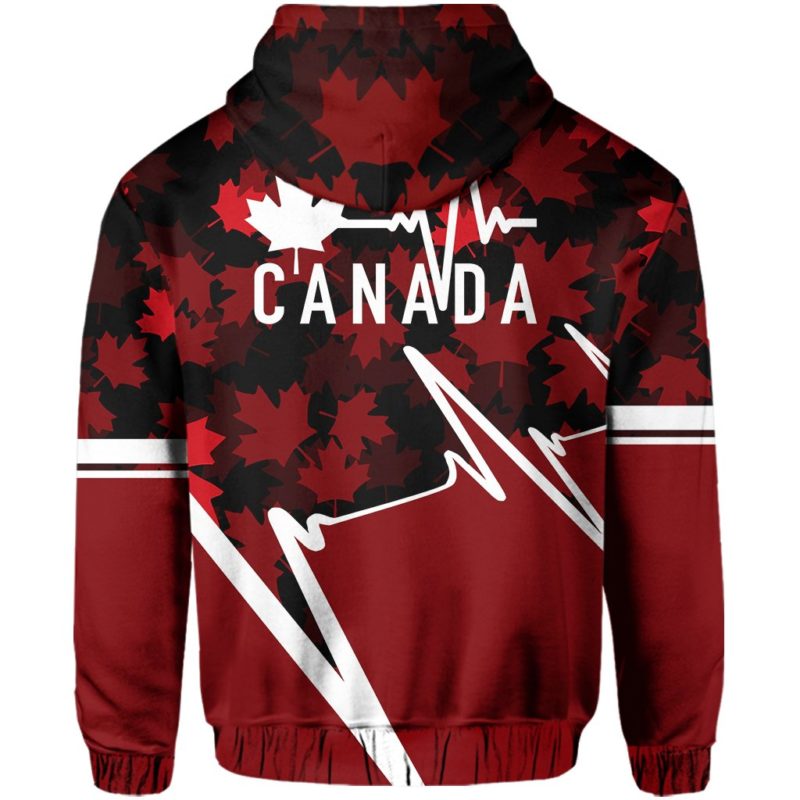 Canada Zip Hoodie - Canada In My Heartbeat J0