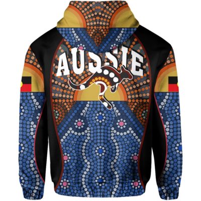 Australia Aboriginal Hoodie Zip Ver 1.0 - Gel Style - Australia Day - J6