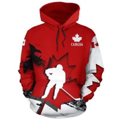 Canada Hoodie Pullover - Maple Leaf Hockey Crossword A18