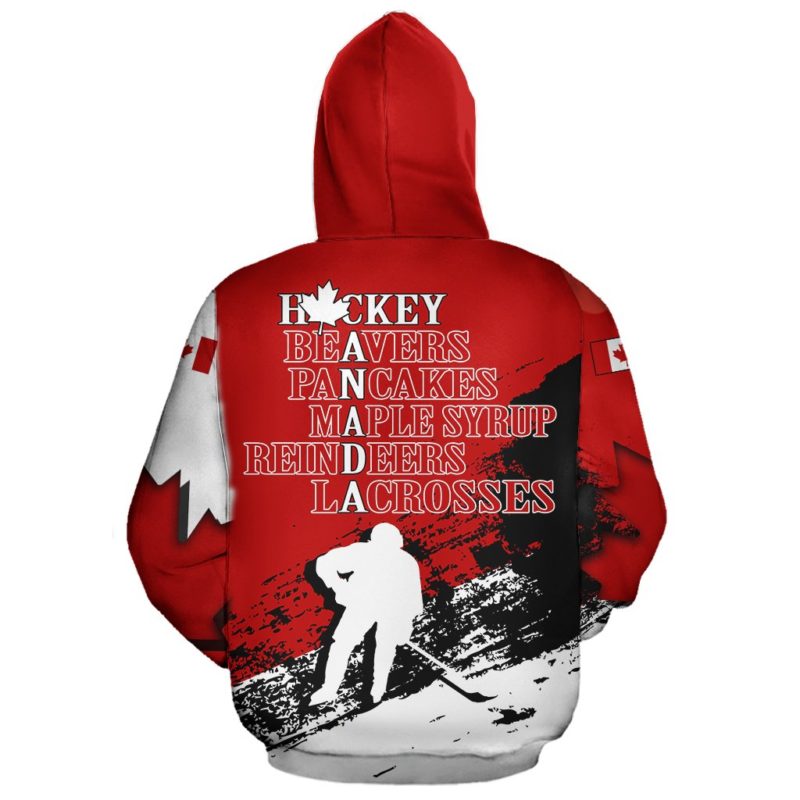 Canada Hoodie Pullover - Maple Leaf Hockey Crossword A18