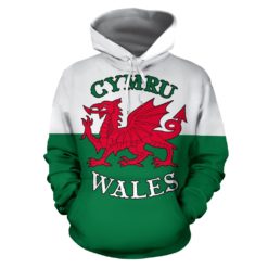 Welsh Dragon Flag All Over Hoodie JT6
