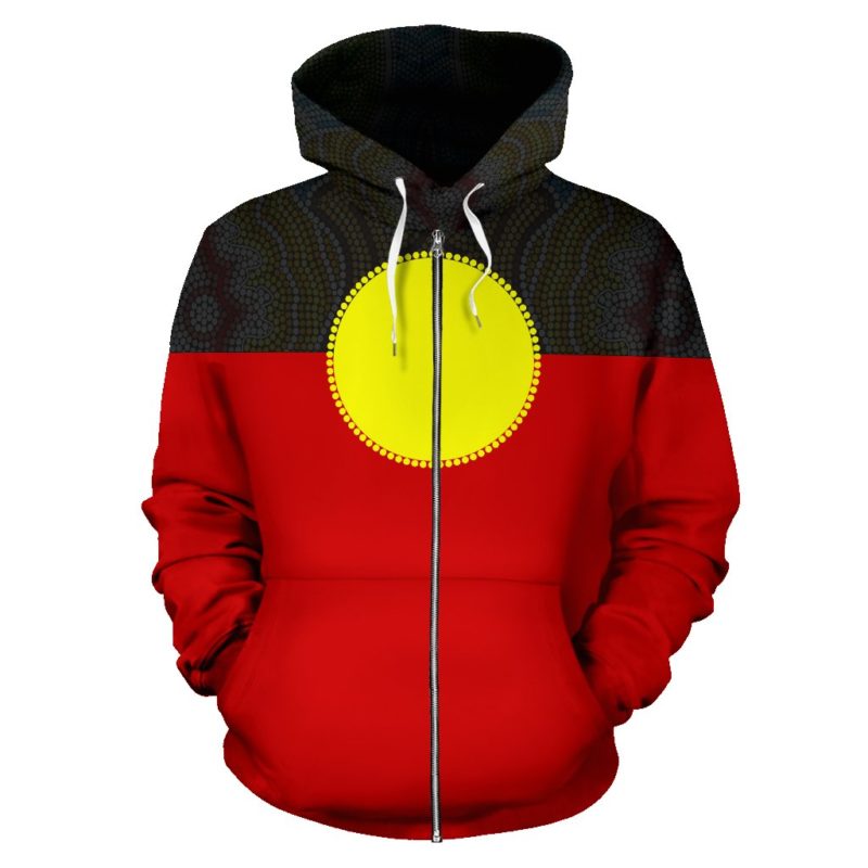 Australia Aboriginal Flag Zip Hoodie A6