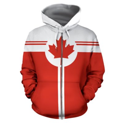 Canada All Over Zip-Up Hoodie - Circle Style - Bn04