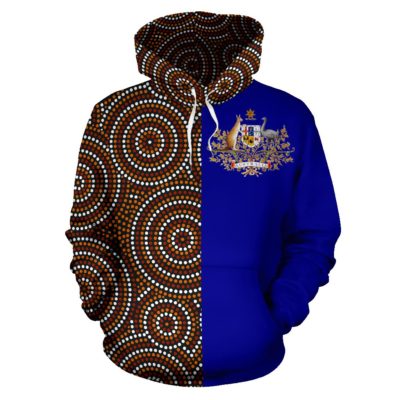 Australia Hoodie - Aboriginal Art Half Mix TH7