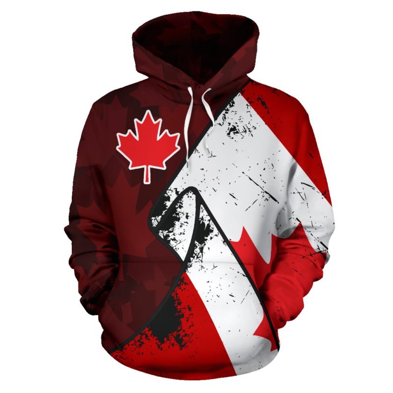 Canada Special Grunge Flag Pullover Hoodie A0